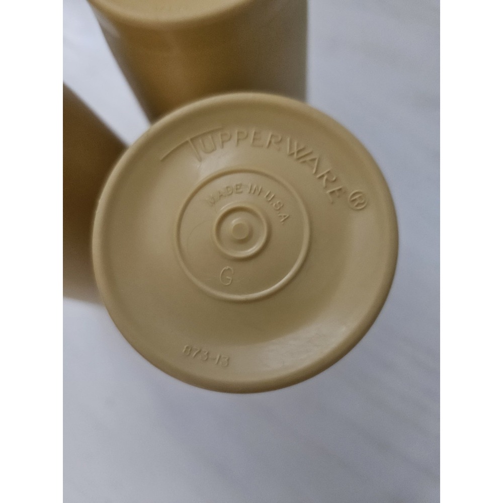 Set of 3 Vintage Tupperware Harvest Gold 12 oz Tumblers #873 NO LIDS - Picture 7 of 7